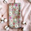 Bandeau de soin visage en bambou - Fleurs vertes et roses