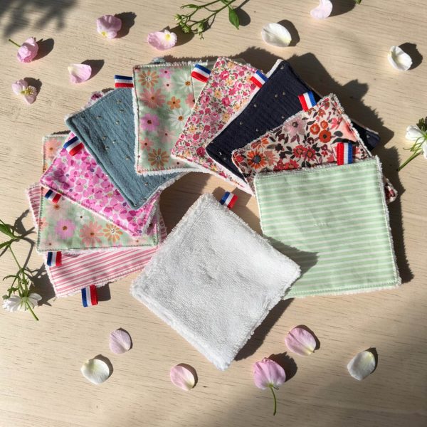 cotons-lingettes-demaquillantes-lavables-bambou-coton-multi-colors-atelier-julac coton demaquillant lavable bambou coton - Atelier Julac