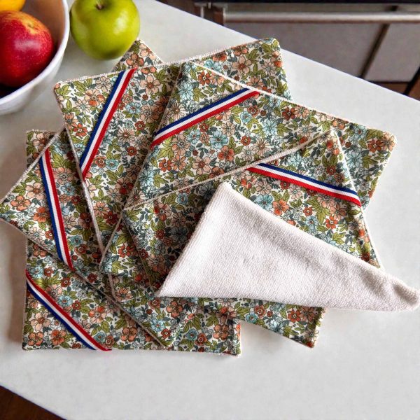 Essuie-tout lavalbes lot de 5 feuilles - Atelier julac Essuie-tout lavables 5 feuilles - Atelier julac