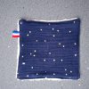 Cotons démaquillants lavables – Bambou & Coton imprimé - Double gaz Marine