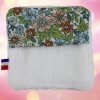 Coton démaquillant lavable – Bambou & passe-doigts - Fleurs vertes
