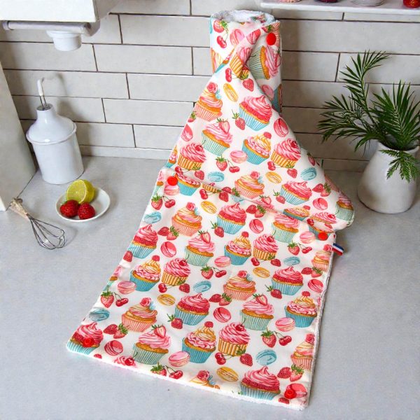 rouleau-essuie-tout-lavable-avec-pressions-motif-gourmandise-atelier-julac Rouleau essuie-tout lavable avec pressions motif gourmandise - Atelier Julac