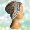 Serviette Cheveux Lavable Bambou – Séchage Rapide - Fleurs vertes