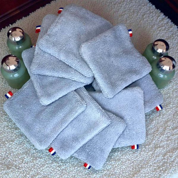 Lot de 10 cotons démaquillantes lavables bleu ciel en bambou Atelier Julac