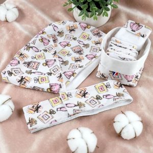 Coffret zéro déchet cotons lavables bandeau et serviette cheveux bambou Atelier Julac