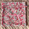 Serviette visage lavable bambou motif fleurs rouges Atelier Julac