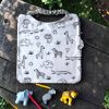 tablier-maternelle-bambou-savane Tablier bavoir en éponge de bambou motif savane animaux pour la maternelle - Atelier Julac