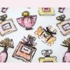 tissu-parfum-en-coton-motif-bouteilles-de-parfum Tissu coton imprimé Bouteilles de parfum Atelier Julac