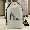 Sac à chaussures femme escarpins Love en coton écru Sac à chaussures femme escarpins Love en coton écru